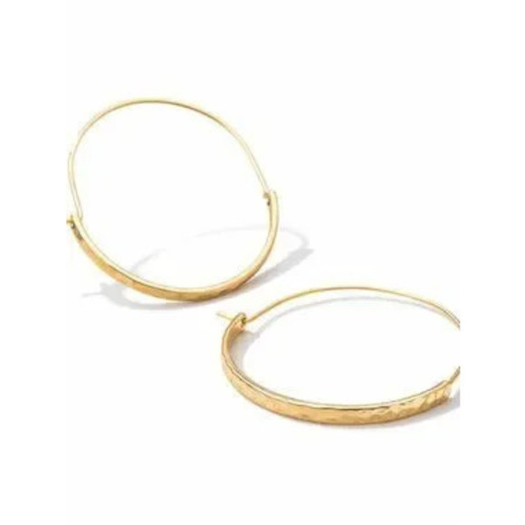 Jewelry - New! Annalise Hammered Gold Hoop Earrings (3012) NWOT